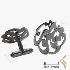 Kinz Customized High Quality Sterling Silver Cufflinks Rhodium Vermeil - Arabic or English