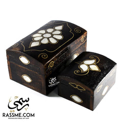 Handcrafted Wooden Box With Brass and Mother of Pearl