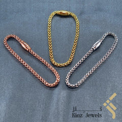 Premium Silver Bracelet Gold Vermeil Rope Magnetic
