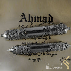kinzjewels - Personalized Letter Medieval Scroll With Parchment Metal Outside Engraving