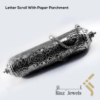 kinzjewels - Personalized Letter Medieval Scroll With Parchment Metal