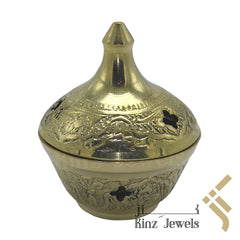 kinzjewels - Personalized Solid Brass Indian Incense Burner