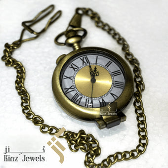 kinzjewels - Personalized Golden Brass Magnifier Pocket Watch