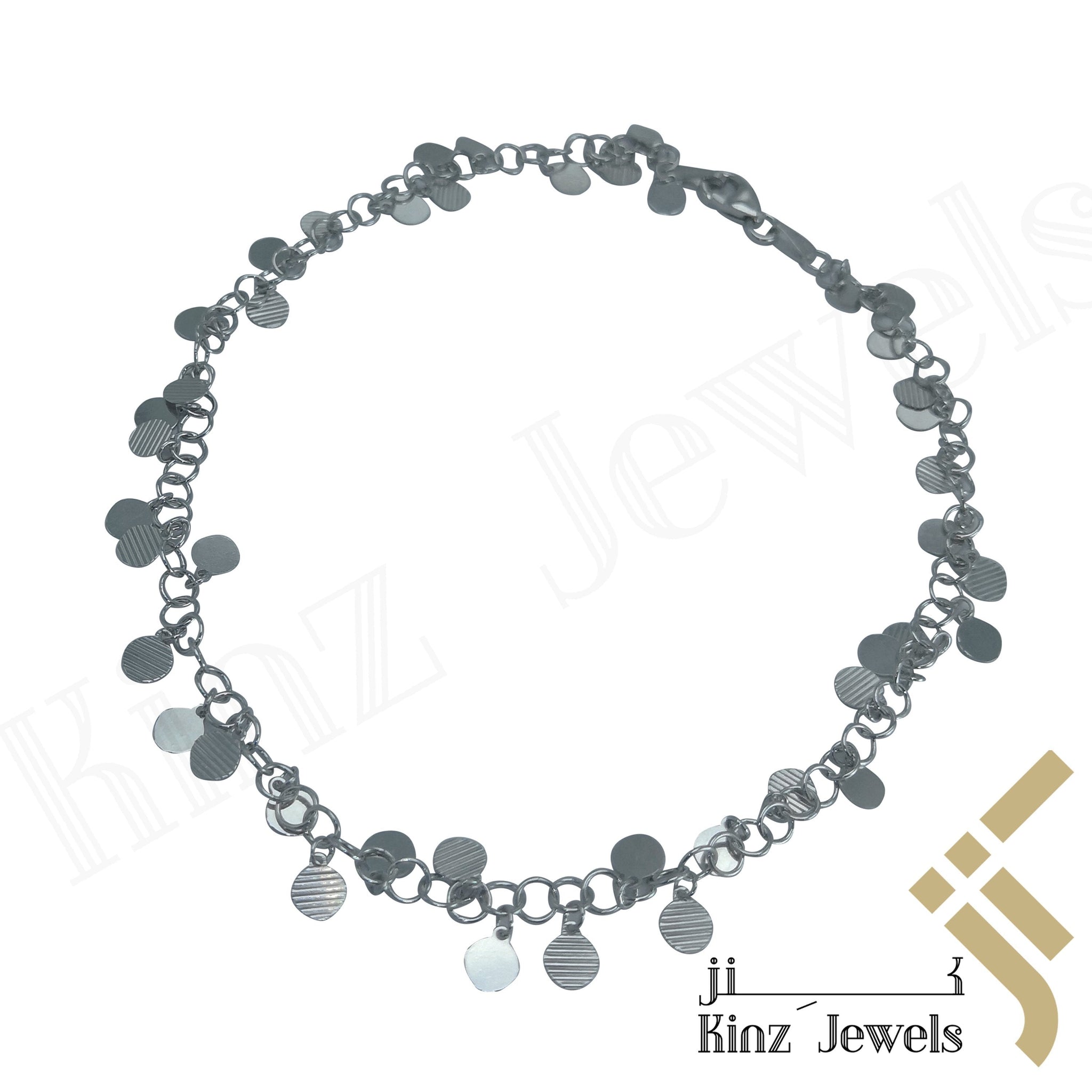 Sterling Silver Small Rounded Shapes Anklet