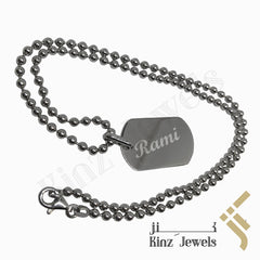 Personalized Silver Tag Pendant with Chain