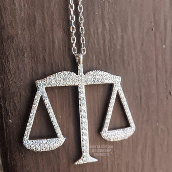 Silver Law Justice Balance Necklace Gift For a Lawyer