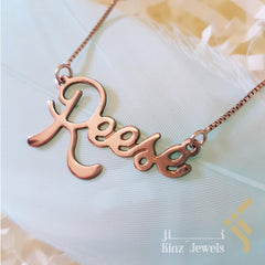 High Quality Sterling Silver necklace Custom Name Rhodium Vermeil - Arabic or English
