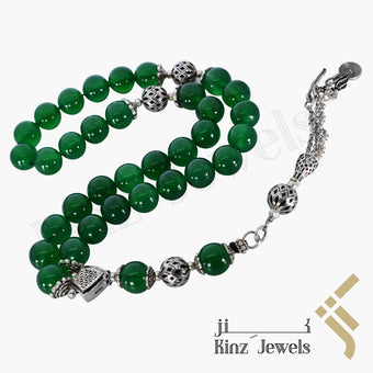Kinz Silver Prayer Beads Jade