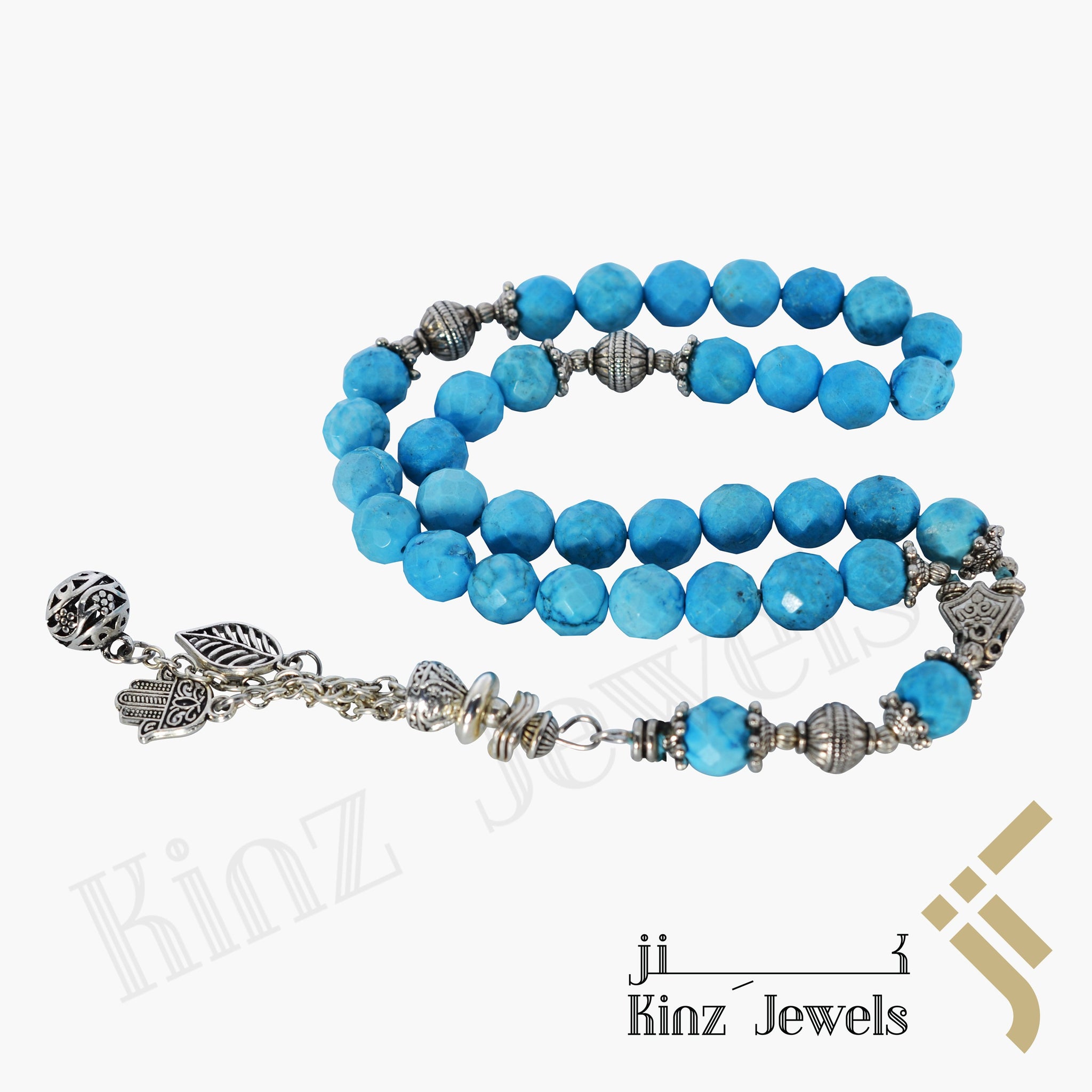 kinzjewels - Kinz Prayer Beads Laser Cut Turquoise