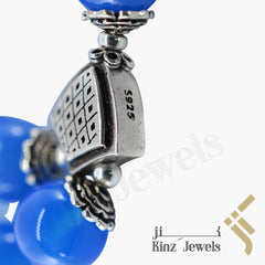 Kinz Silver Blue Agate Prayer Beads