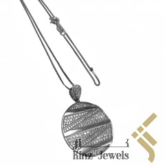 Sterling Silver Zigzag Cubic Zirconia Necklace