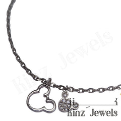 Sterling Silver Mickey Mouse Anklet