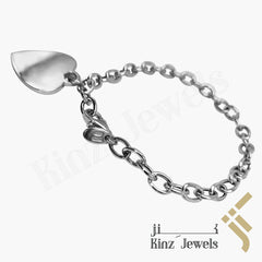 Personalized Sterling Silver Heart Bracelet
