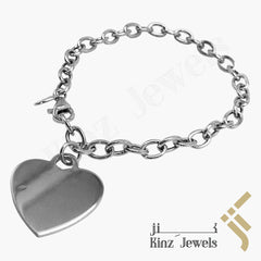Personalized Sterling Silver Heart Bracelet