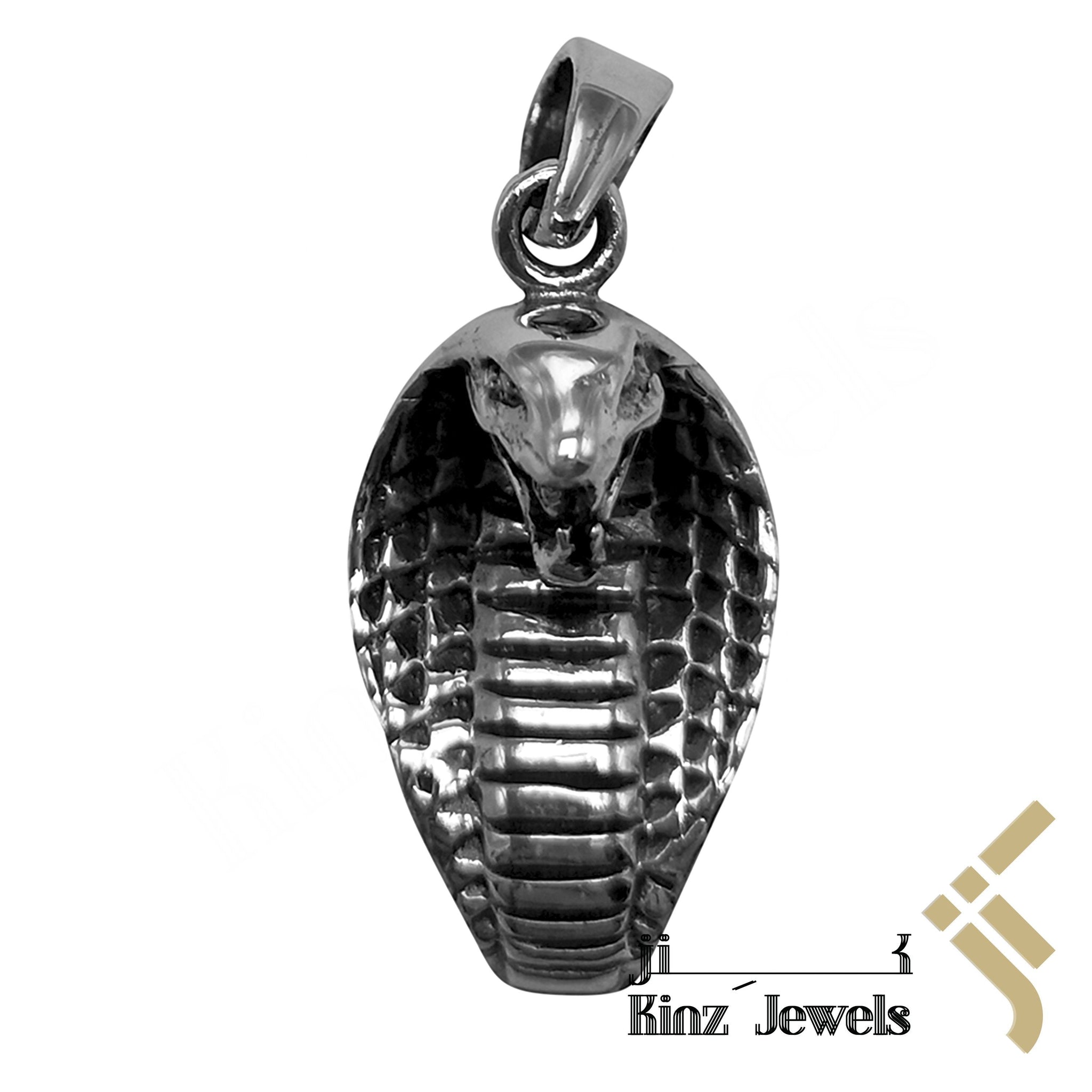 Sterling Silver Cobra Snake Pendant