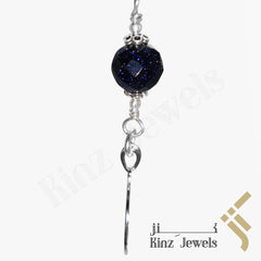 Kinz Car Mirror Hanging or Keychain Silver Blue Goldstone - But Allah Is The Best Keeper