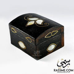 Handcrafted Wooden Box With Brass and Mother of Pearl