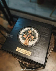Personalized Wooden Tea Box Date Tree Mosaic