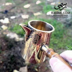 Handmade Flat Coffee Pot High Quality Gold & Silver - Free Engraving