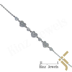 Sterling Silver Seven Hearts Bracelet Cubic Zircon Stones