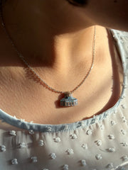 Silver Palestine necklace dom of the rock with Zircon سنسال قبة الصخرة فلسطين مع زركون