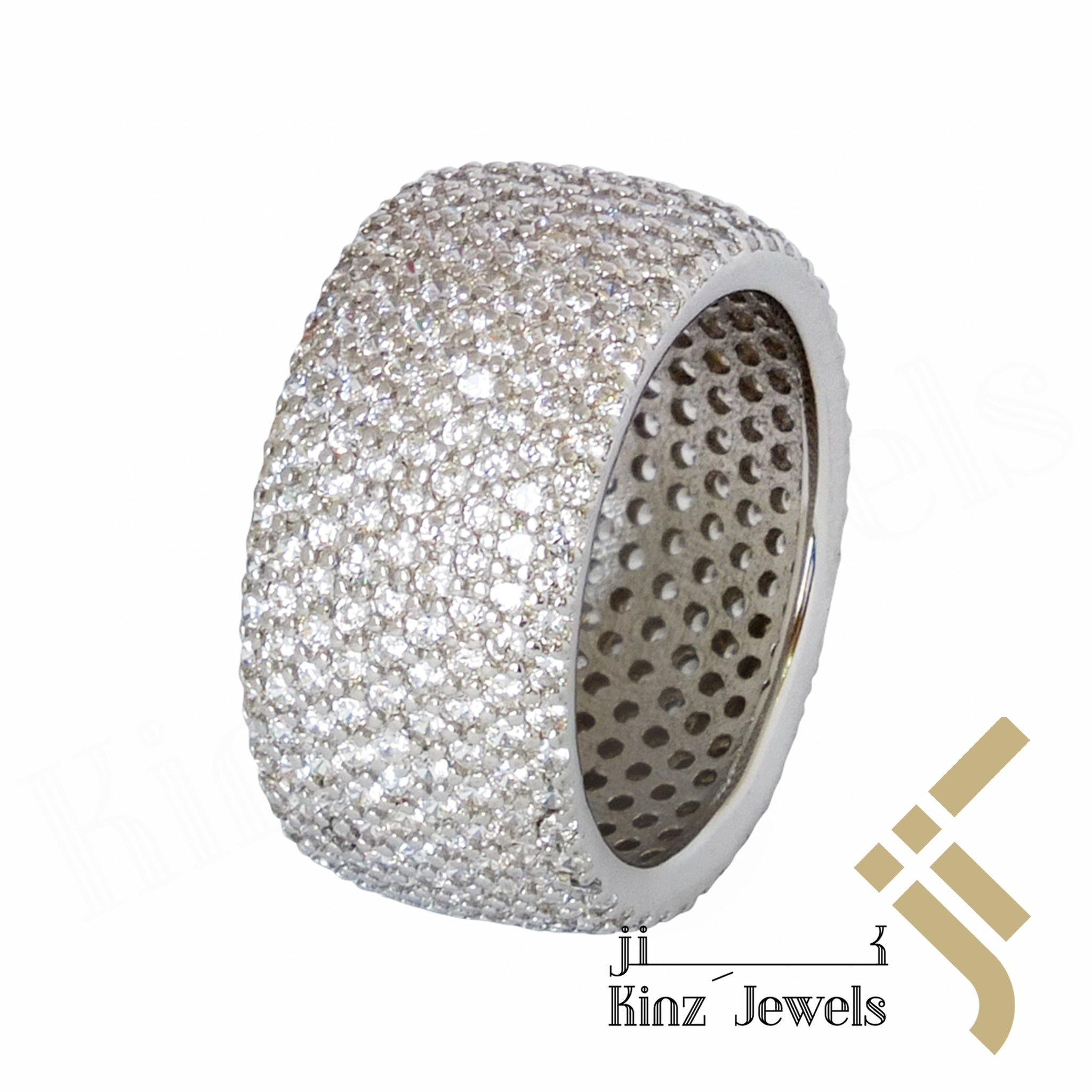 Sterling Silver Rhodium Vermeil Full Zircon Ring