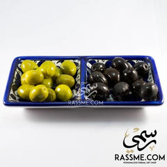 kinzjewels - Rassme - Handmade High Quality Palestinian Floral Ceramic Olive Bowl or  divided Plate
