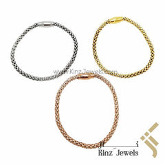 Premium Silver Bracelet Gold Vermeil Rope Magnetic