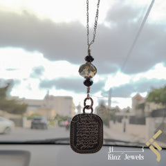 Kinz Car Mirror Hanging or Keychain Silver Smokey Quarts - The Throne Verse