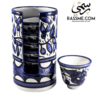 kinzjewels - Rassme - Handmade High Quality Palestinian Floral Ceramic Coffee Cups Set