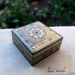 kinzjewels - Handcrafted Brown Mosaics with Mother Of Pearl Box