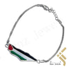 Personalized Sterling Silver Palestine Map & Flag Bracelet Genuine Enamel