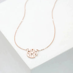 Dainty Monogram Necklace • Custom Block Monogram Initials Necklace • Personalized Name Jewelry • Bridesmaids Gifts