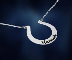 Genuine Silver Custom Name Horseshoe Necklace