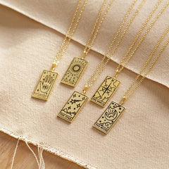 High Quality 925 Silver Tarot Card Pendant Necklace
