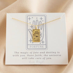 High Quality 925 Silver Tarot Card Pendant Necklace