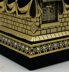 ISLAMIC TABLE DECOR GOLDEN KAABA REPLICA With Wooden Base