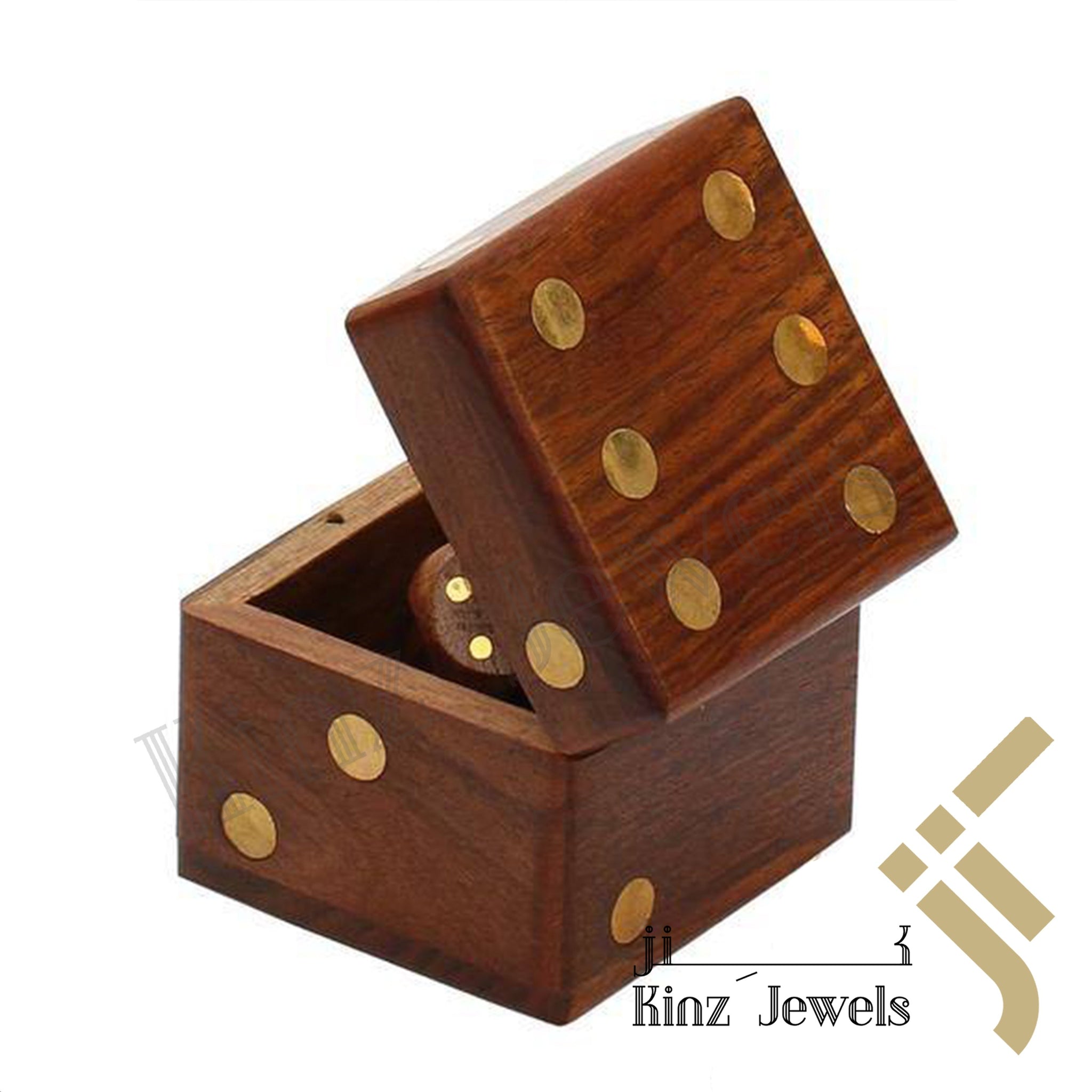 kinzjewels - Rose Wood with Brass Dice Box