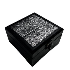 Personalized Metallic Antique Pattern Wooden Box