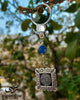 Car Mirror Hanging or Keychain Blue Agate Silver The Throne Verse
