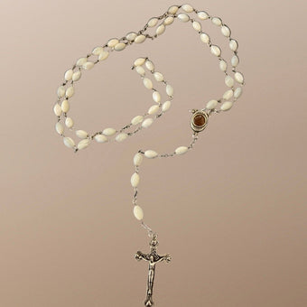 ROSARY Beads Mother Of Pearl Cross