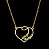 Custom Sterling Silver English / Arabic Two Names inside heart necklace
