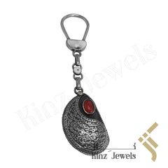 Handcrafted Antique Silver With Agate Stone Keychain - al-Falaq